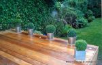 Split level Balau hardwood decking with inset LED lights