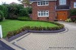 Driveway constructed with LED drive over recessed lights installed 