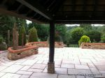 Garden needed a new landscape to match the character of the property a Sweeping ramp was installed with timber curved arbour, tumbled sandstone paving & circle installed and in cased with old stock brickwork capped with double bullnose steps built  with m