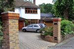 AFTER: Driveway constructed using Clasico deco paver's set at 45 degree to property New brick pillars built with reinforcement for drive gates