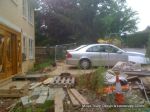 BEFORE: The front of the property was a mess after the building works with rubbish and clay everywhere 