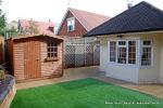 Patio constructed using Marshalls Saxon paving 