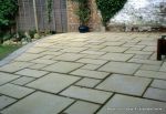 Patio constructed using Marshalls Saxon paving 