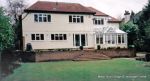 Sandstone patio installed on block & beam floor with octagon steps