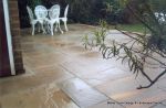 Sandstone patio with circle feature and squaring of kit 