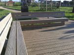 Timber decking and seating constructed for primary school