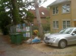 BEFORE: The front of the property was a mess after the building works with rubbish and clay everywhere 